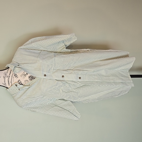 Green and White Button Down - Picture 1 of 7